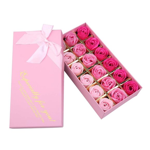 18 PCS Floral Scented Bath Soap Rose Flower Petals, Plant Essential Oil Rose Soa - Picture 1 of 5